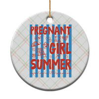 Pregnant Girl Summer Ceramic Ornament Funny Beach Pregnancy Announcement