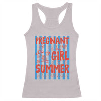 Pregnant Girl Summer Racerback Tank Top Funny Beach Pregnancy Announcement