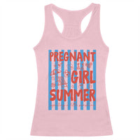 Pregnant Girl Summer Racerback Tank Top Funny Beach Pregnancy Announcement
