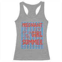 Pregnant Girl Summer Racerback Tank Top Funny Beach Pregnancy Announcement