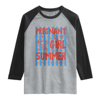 Pregnant Girl Summer Raglan Shirt Funny Beach Pregnancy Announcement
