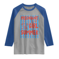 Pregnant Girl Summer Raglan Shirt Funny Beach Pregnancy Announcement