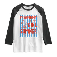 Pregnant Girl Summer Raglan Shirt Funny Beach Pregnancy Announcement