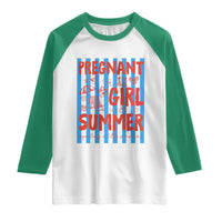 Pregnant Girl Summer Raglan Shirt Funny Beach Pregnancy Announcement