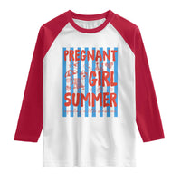 Pregnant Girl Summer Raglan Shirt Funny Beach Pregnancy Announcement