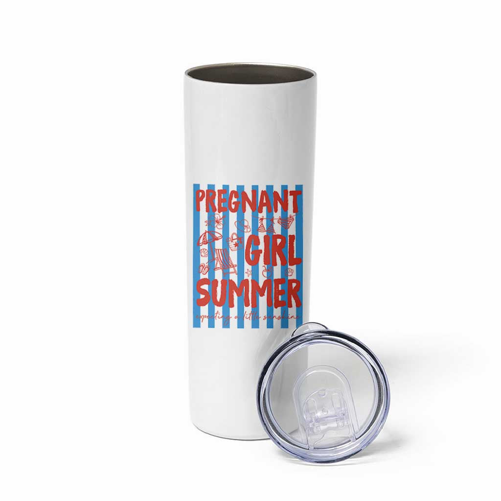 Pregnant Girl Summer Skinny Tumbler Funny Beach Pregnancy Announcement