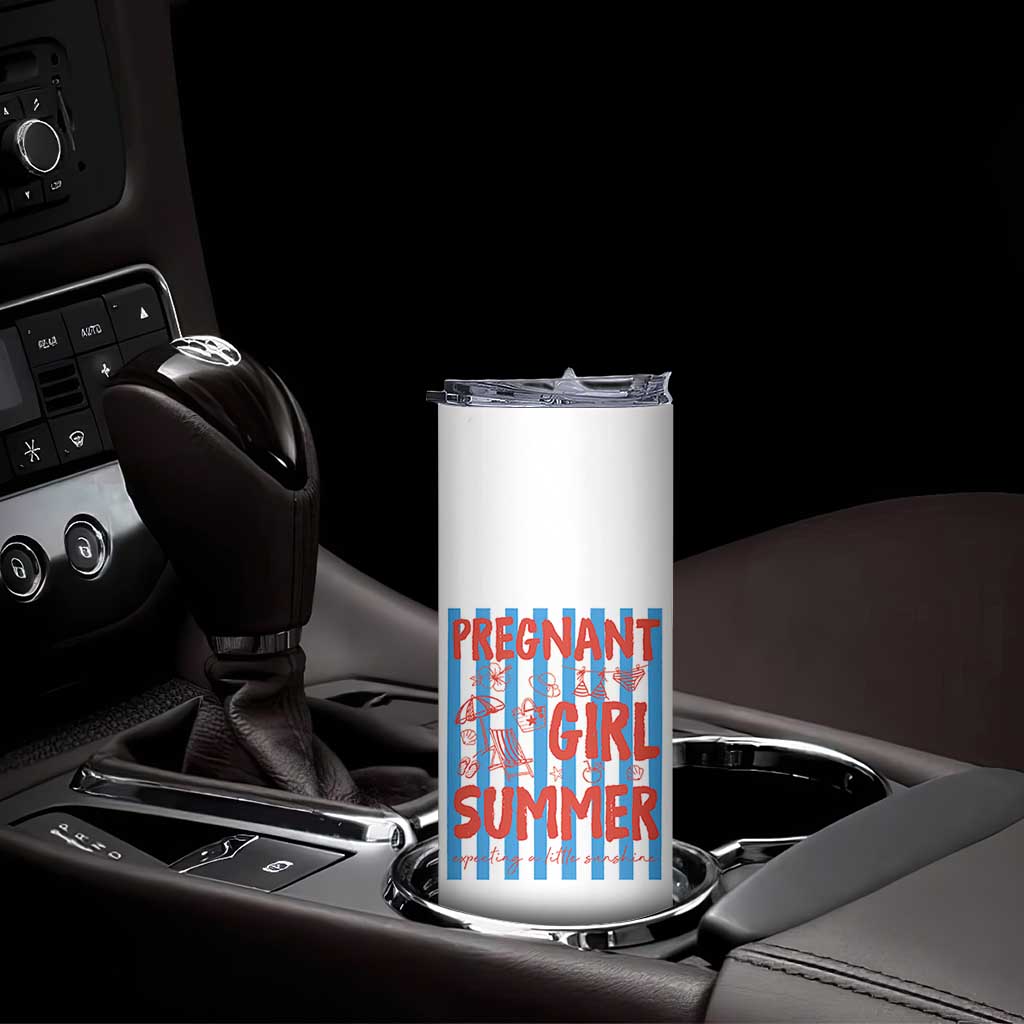 Pregnant Girl Summer Skinny Tumbler Funny Beach Pregnancy Announcement