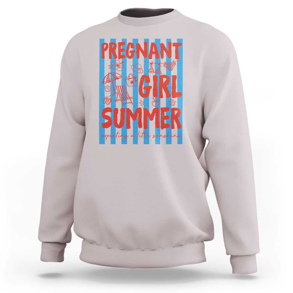 Pregnant Girl Summer Sweatshirt Funny Beach Pregnancy Announcement