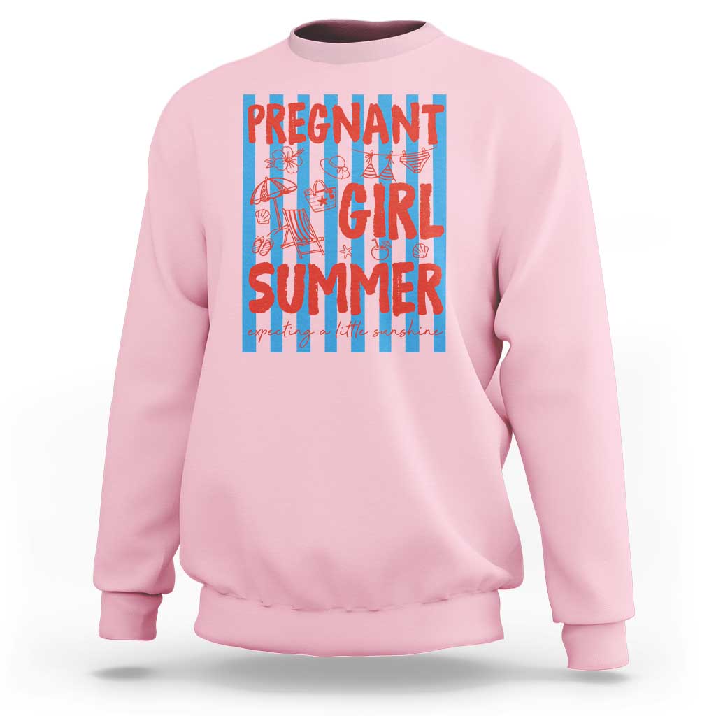 Pregnant Girl Summer Sweatshirt Funny Beach Pregnancy Announcement