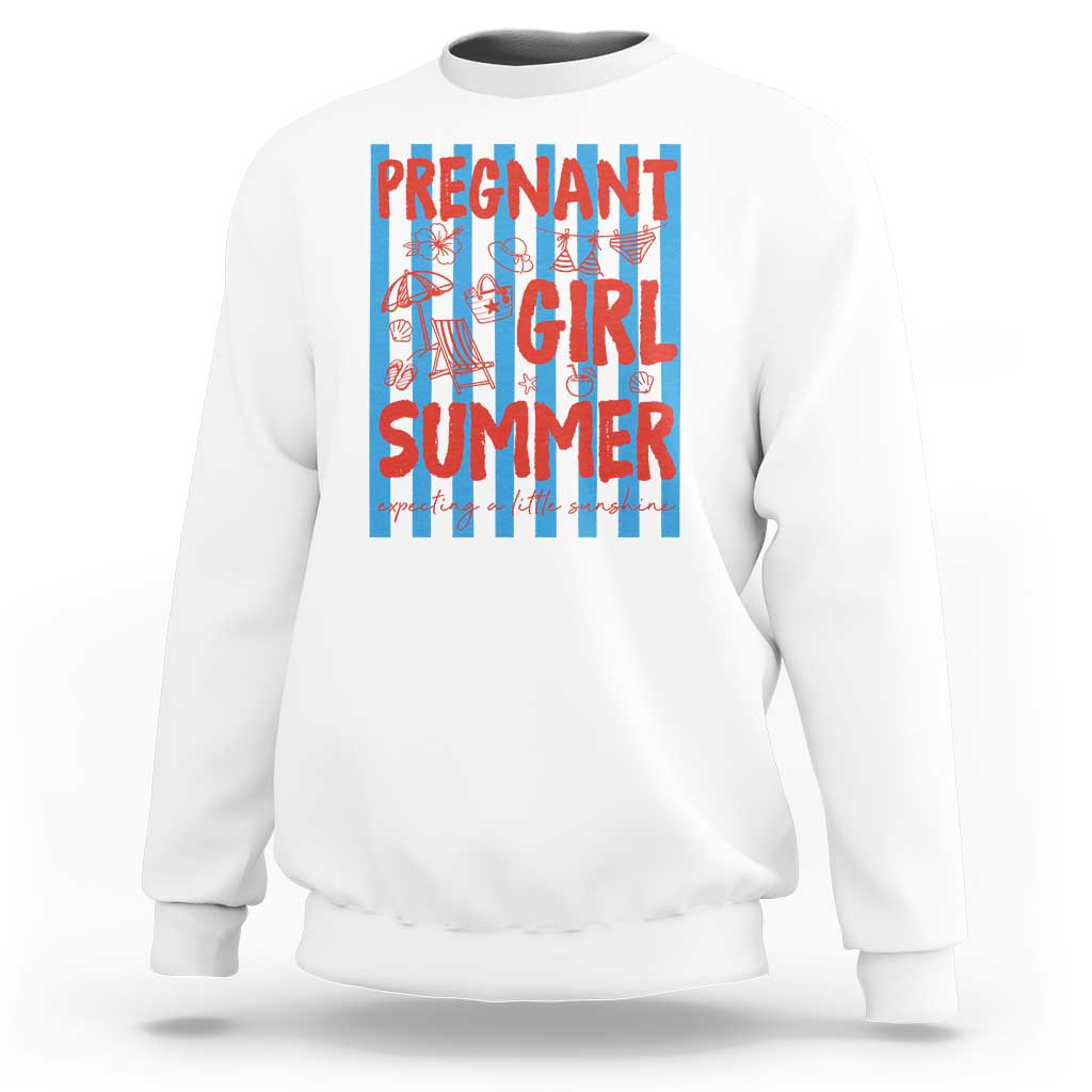 Pregnant Girl Summer Sweatshirt Funny Beach Pregnancy Announcement