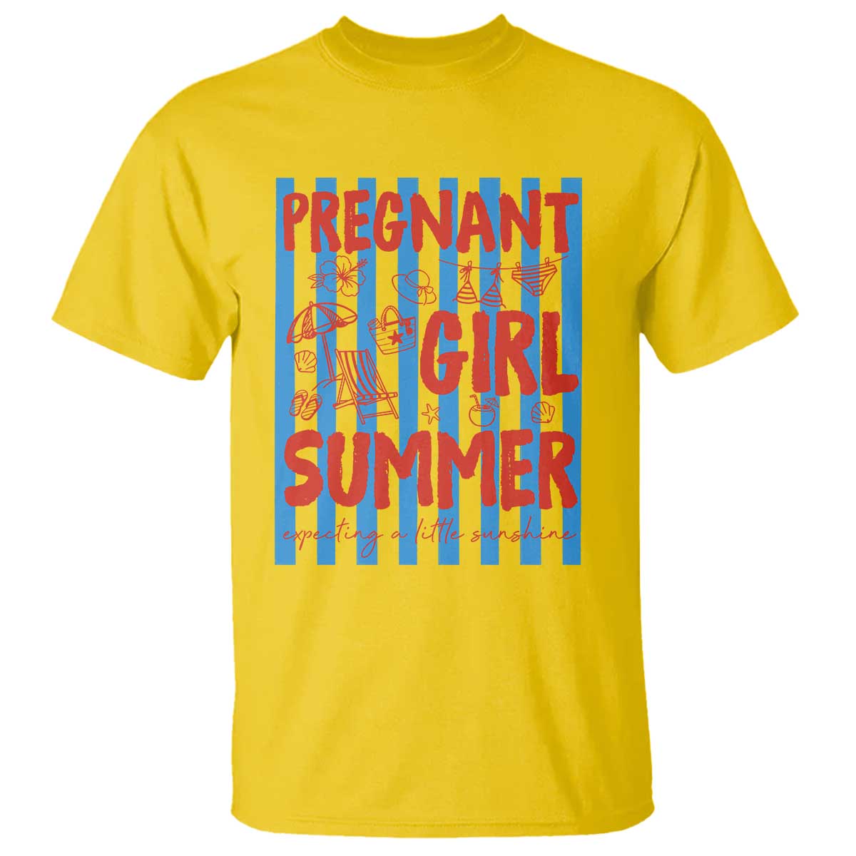 Pregnant Girl Summer T Shirt Funny Beach Pregnancy Announcement