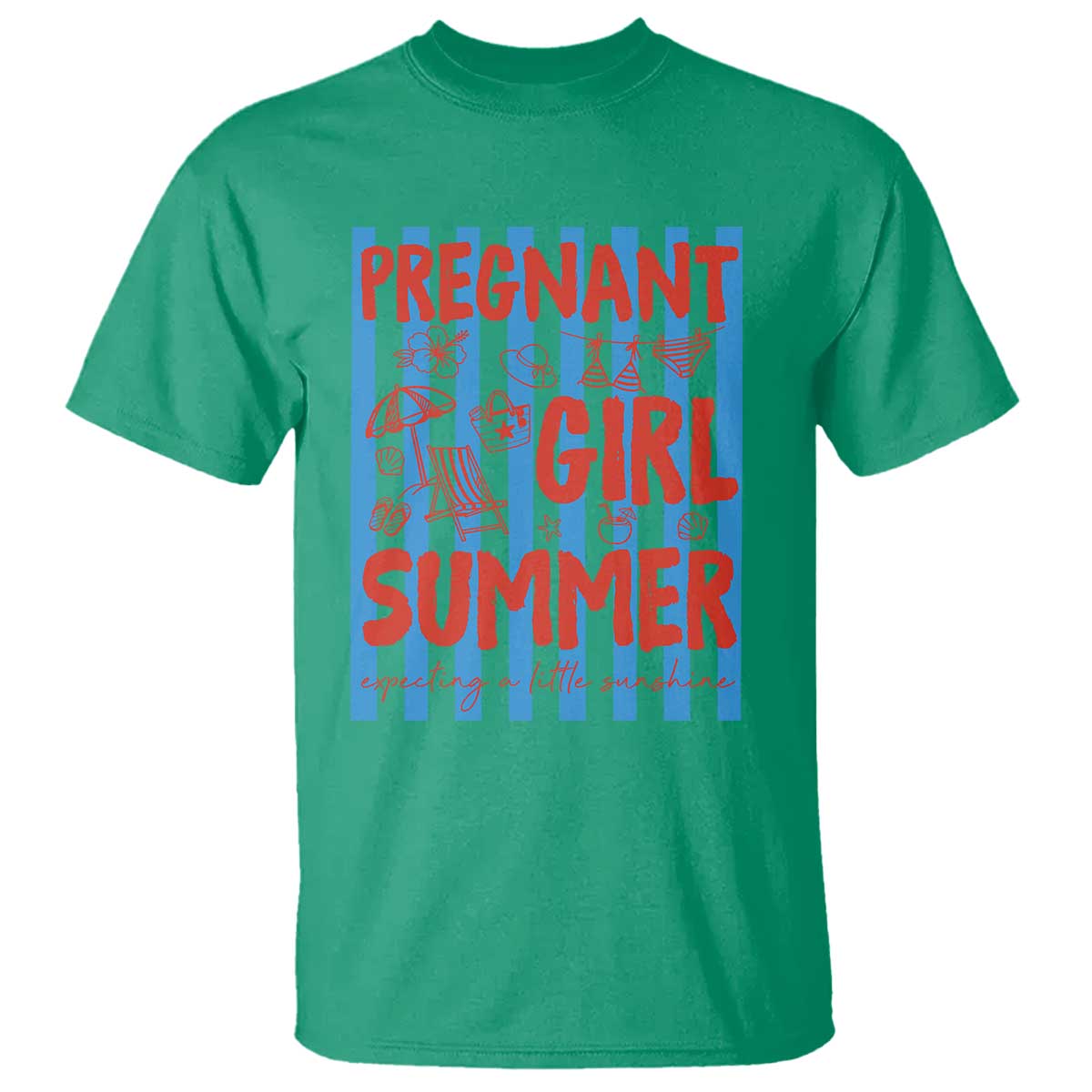 Pregnant Girl Summer T Shirt Funny Beach Pregnancy Announcement