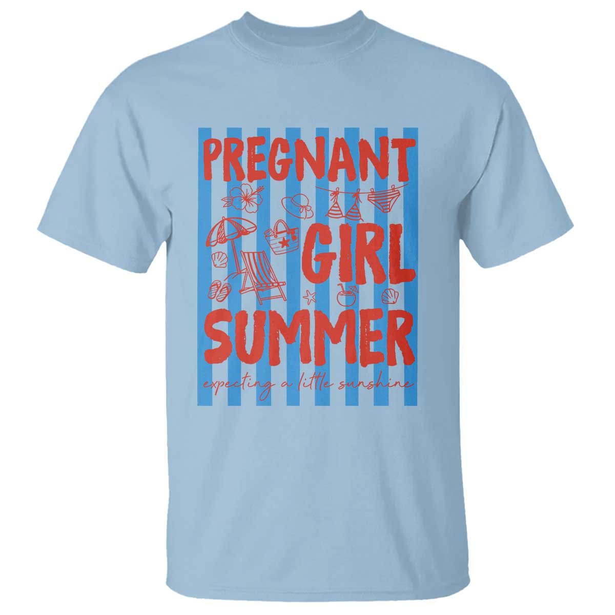Pregnant Girl Summer T Shirt Funny Beach Pregnancy Announcement