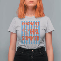 Pregnant Girl Summer T Shirt For Women Funny Beach Pregnancy Announcement