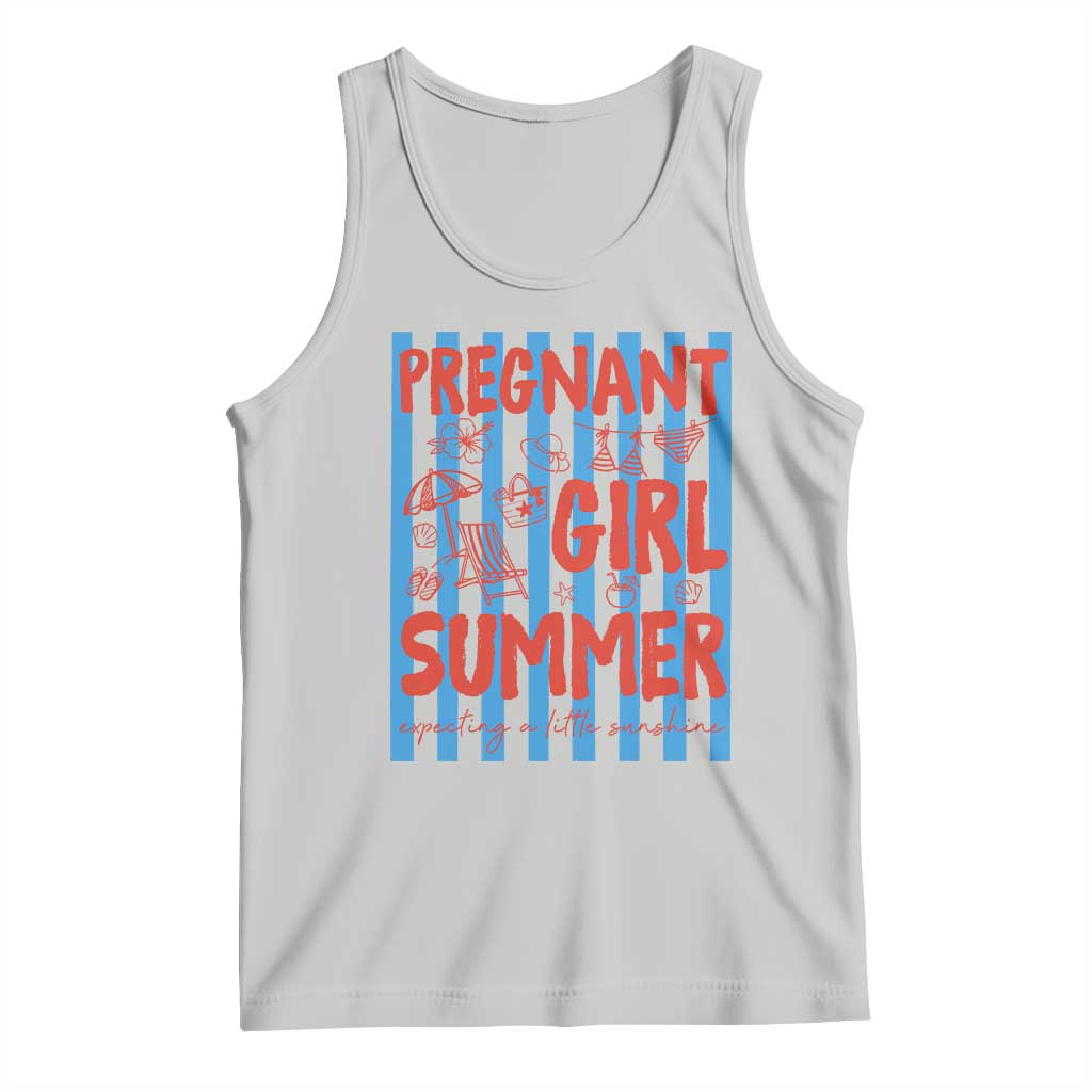 Pregnant Girl Summer Tank Top Funny Beach Pregnancy Announcement