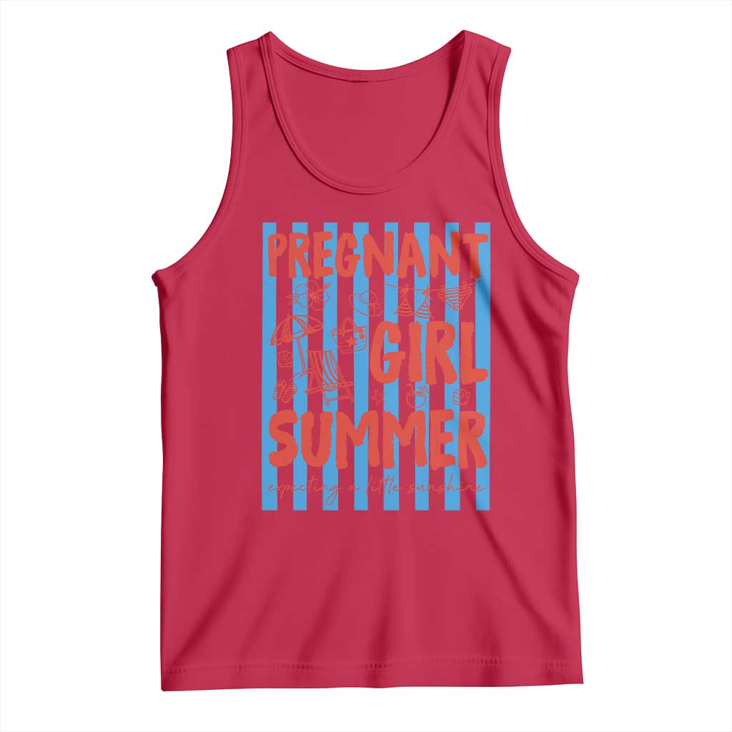 Pregnant Girl Summer Tank Top Funny Beach Pregnancy Announcement
