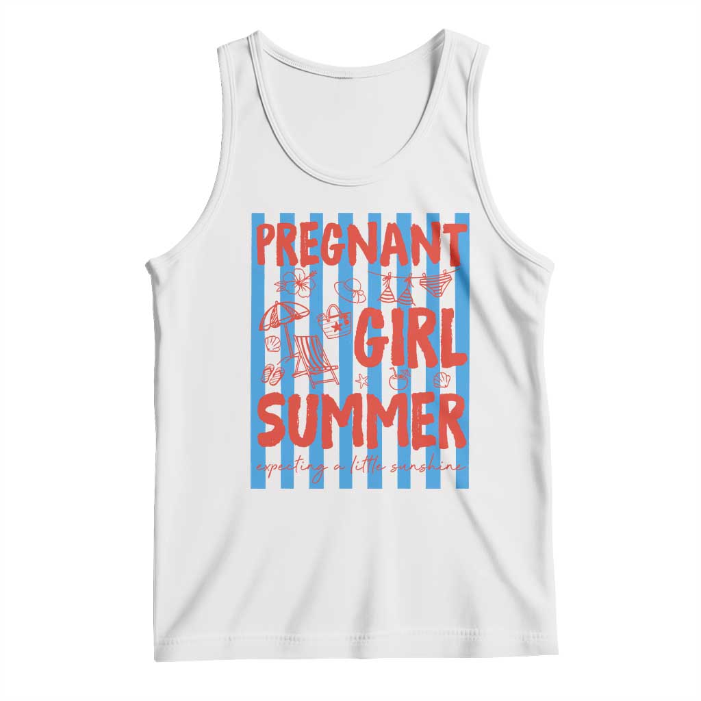 Pregnant Girl Summer Tank Top Funny Beach Pregnancy Announcement
