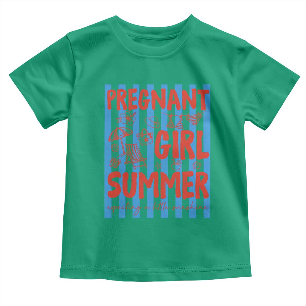 Pregnant Girl Summer Toddler T Shirt Funny Beach Pregnancy Announcement