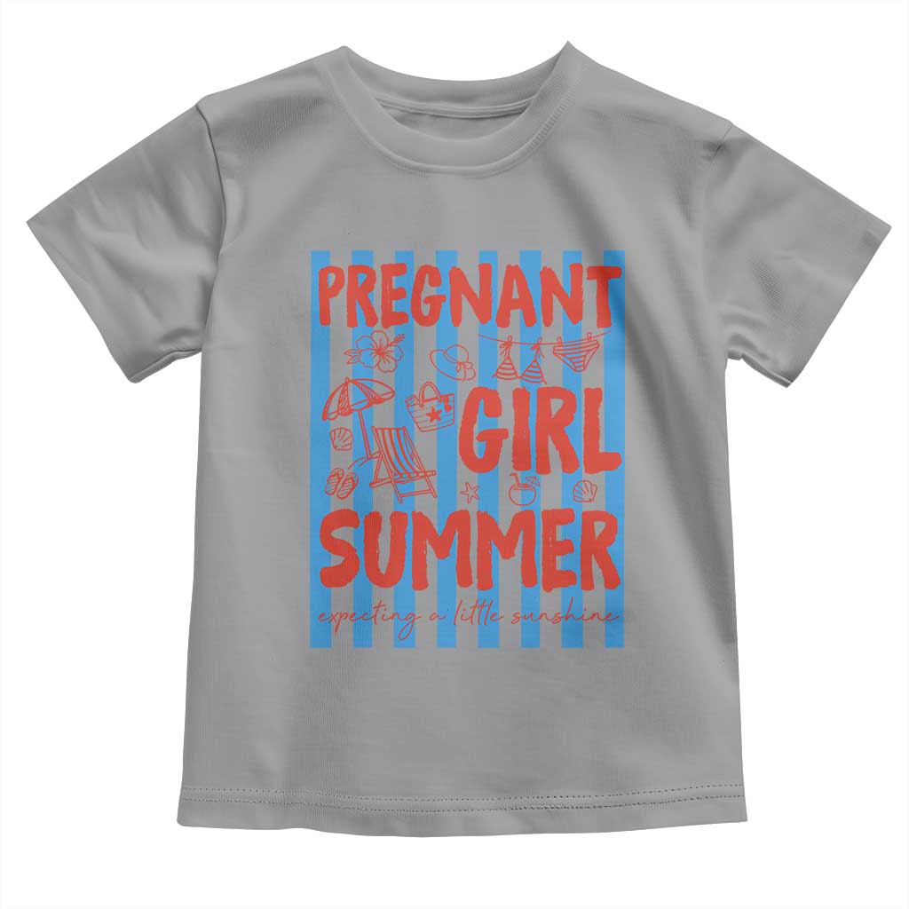 Pregnant Girl Summer Toddler T Shirt Funny Beach Pregnancy Announcement