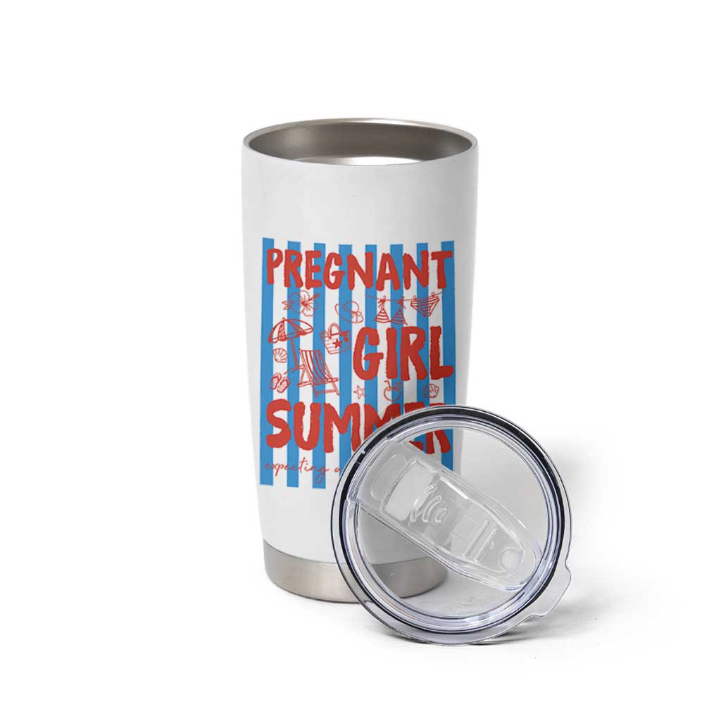 Pregnant Girl Summer Tumbler Cup Funny Beach Pregnancy Announcement