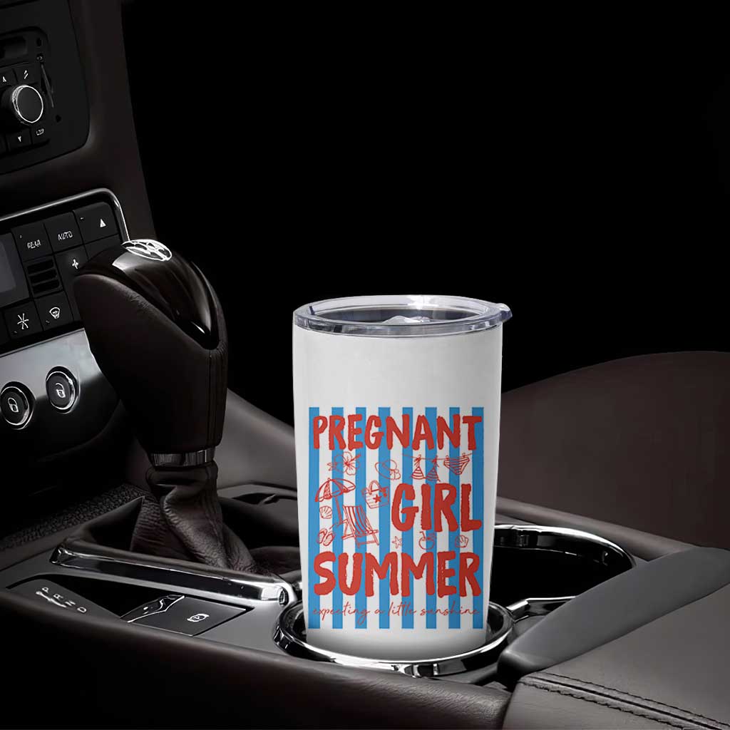 Pregnant Girl Summer Tumbler Cup Funny Beach Pregnancy Announcement