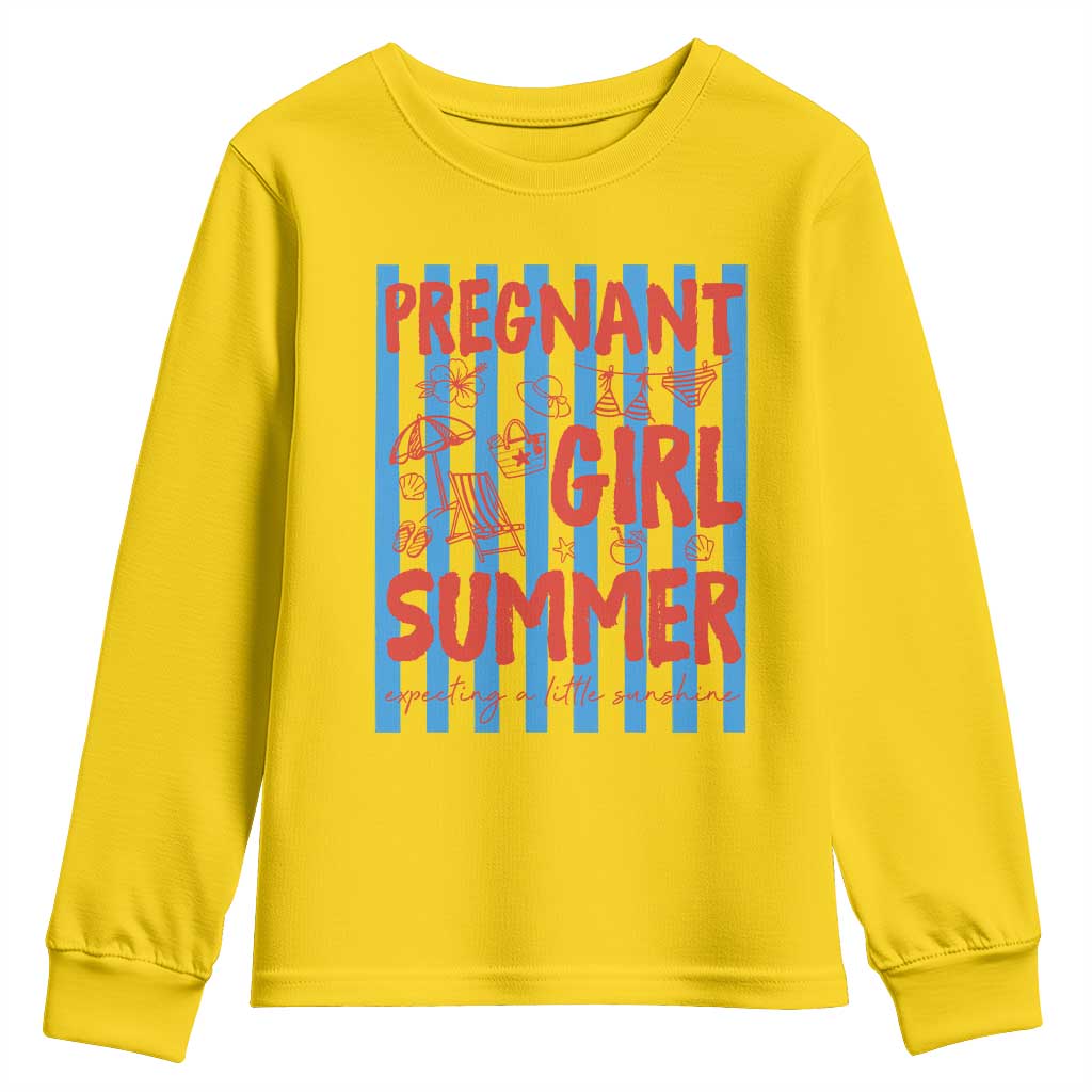 Pregnant Girl Summer Youth Sweatshirt Funny Beach Pregnancy Announcement