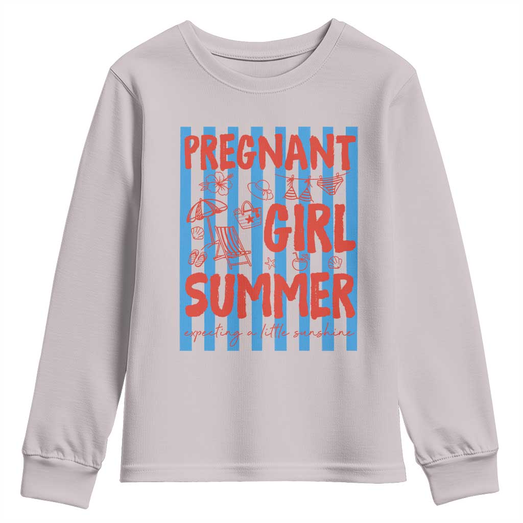 Pregnant Girl Summer Youth Sweatshirt Funny Beach Pregnancy Announcement