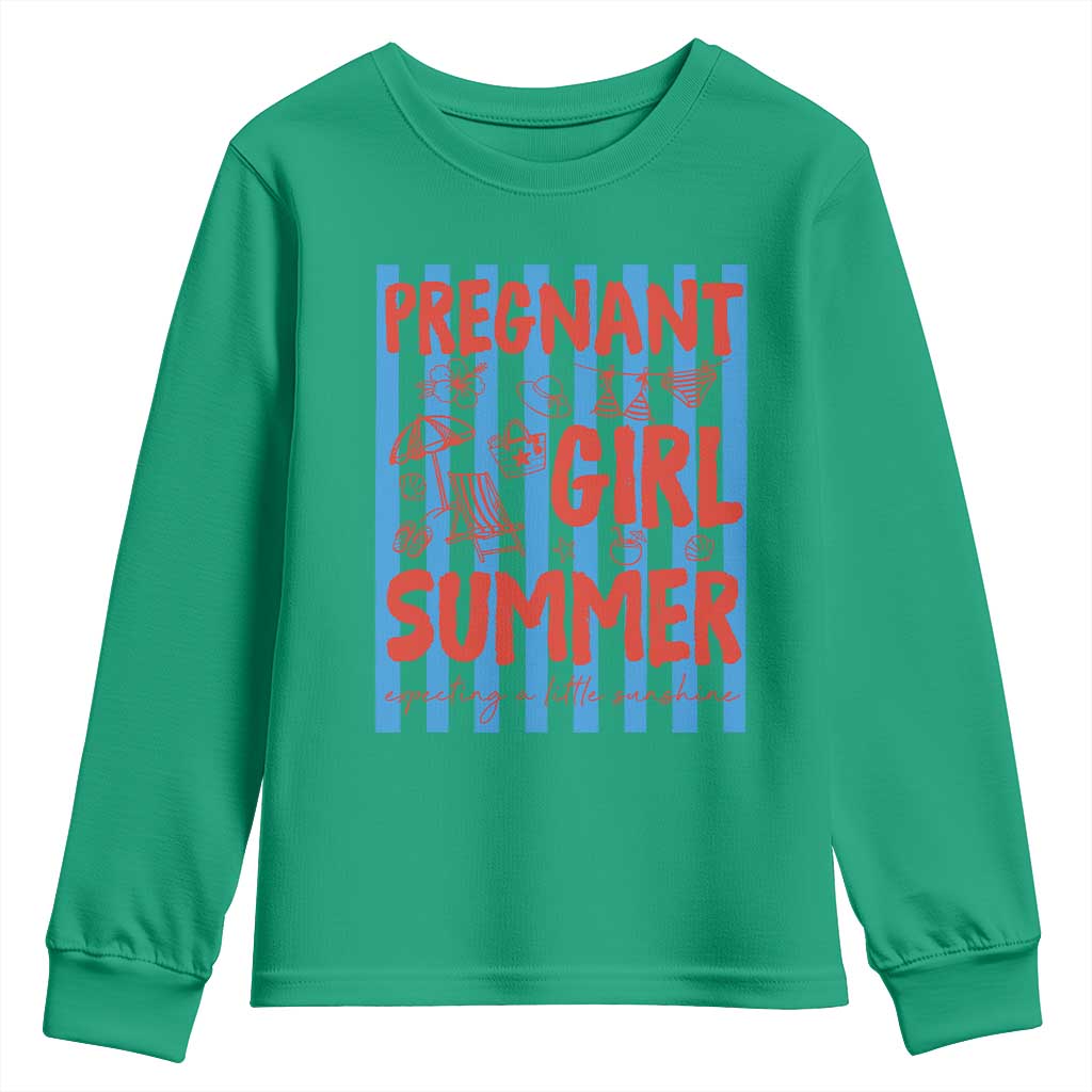 Pregnant Girl Summer Youth Sweatshirt Funny Beach Pregnancy Announcement