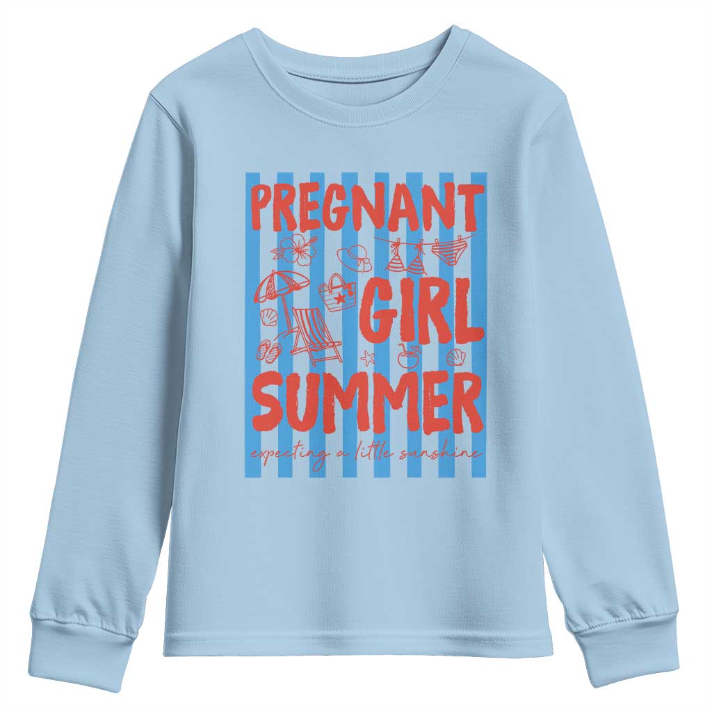 Pregnant Girl Summer Youth Sweatshirt Funny Beach Pregnancy Announcement
