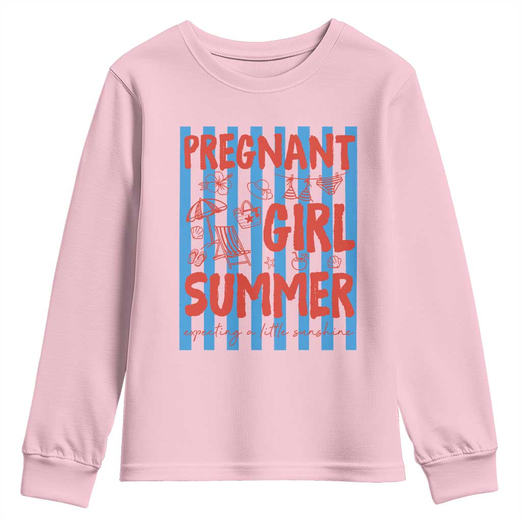 Pregnant Girl Summer Youth Sweatshirt Funny Beach Pregnancy Announcement