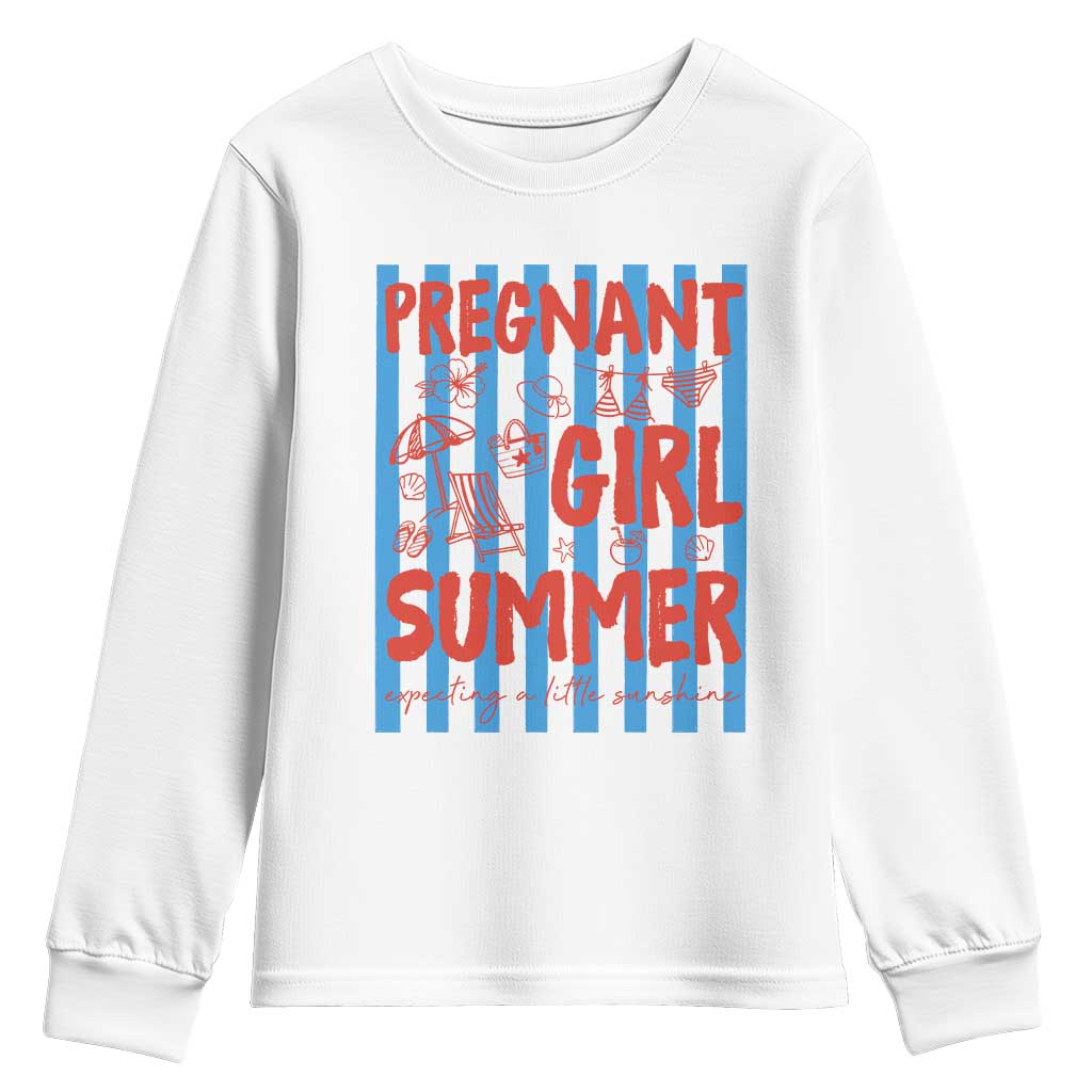 Pregnant Girl Summer Youth Sweatshirt Funny Beach Pregnancy Announcement