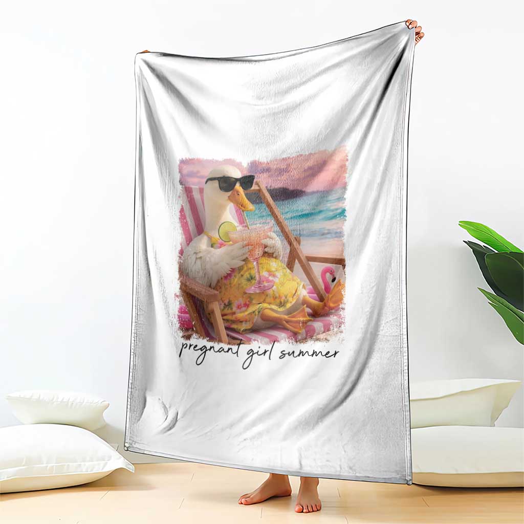 Pregnant Girl Summer Goose Mom Throw Blanket Funny Pregnancy Announcement