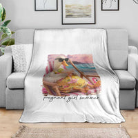 Pregnant Girl Summer Goose Mom Throw Blanket Funny Pregnancy Announcement