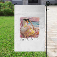 Pregnant Girl Summer Goose Mom Garden Flag Funny Pregnancy Announcement