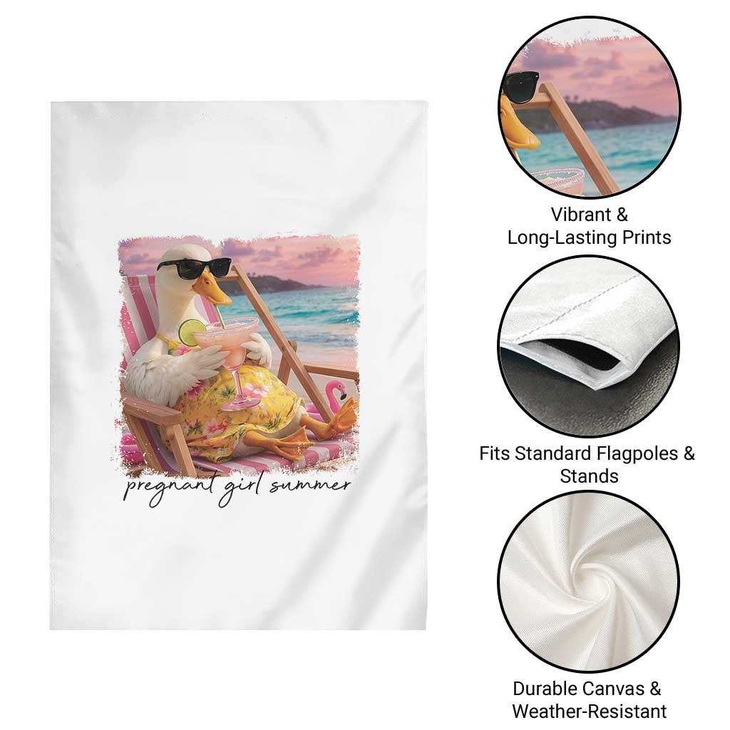 Pregnant Girl Summer Goose Mom Garden Flag Funny Pregnancy Announcement
