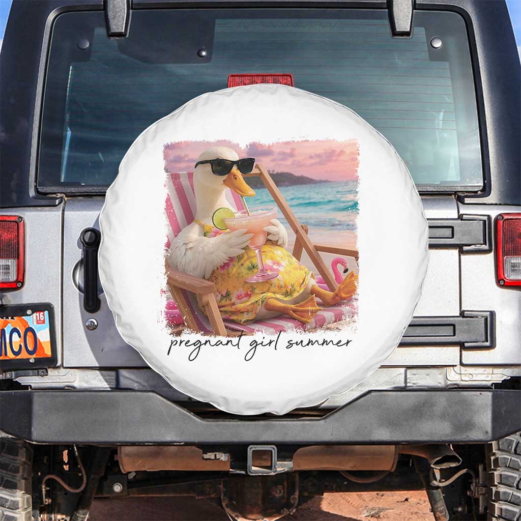 Pregnant Girl Summer Goose Mom Spare Tire Cover Funny Pregnancy Announcement