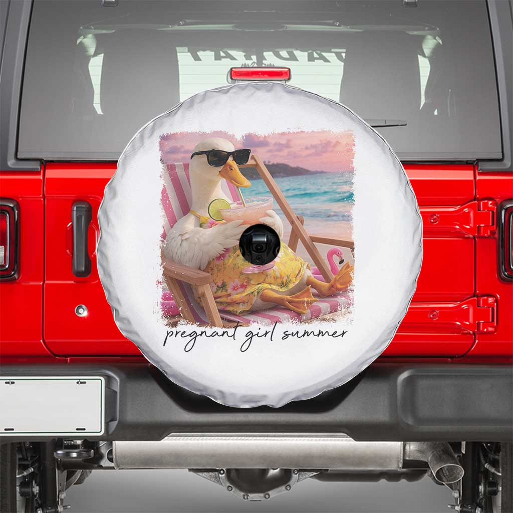 Pregnant Girl Summer Goose Mom Spare Tire Cover Funny Pregnancy Announcement