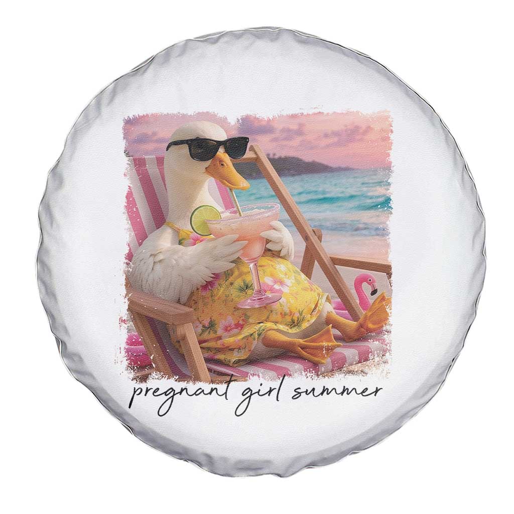 Pregnant Girl Summer Goose Mom Spare Tire Cover Funny Pregnancy Announcement