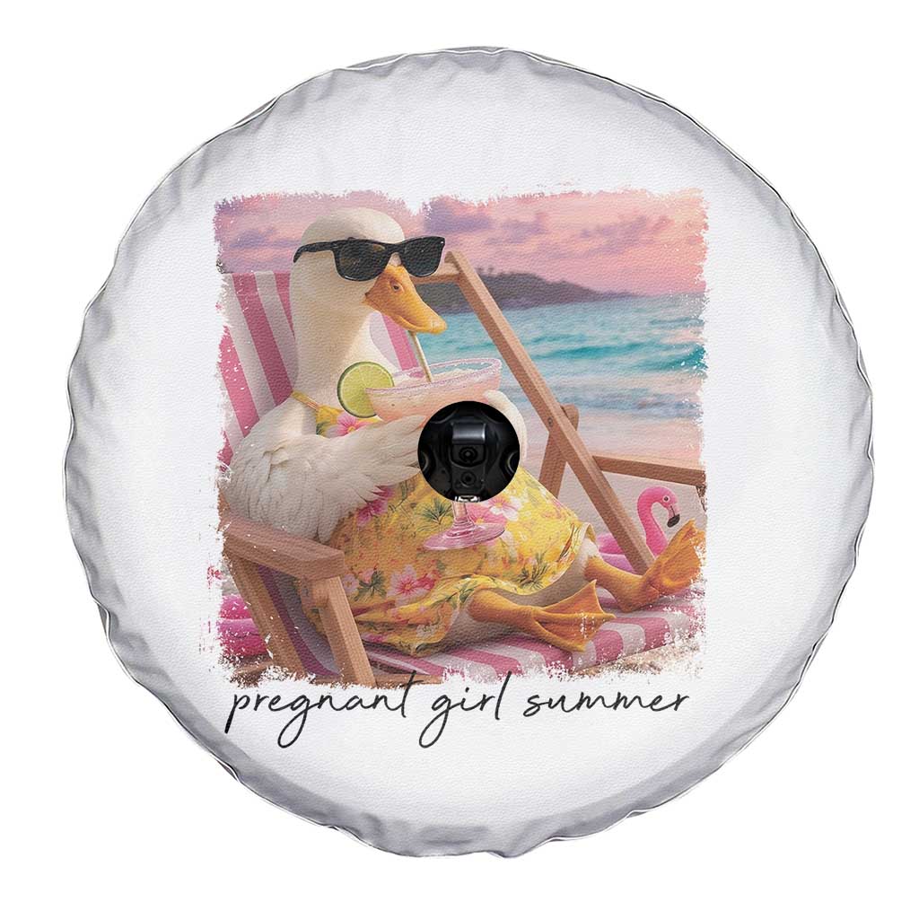 Pregnant Girl Summer Goose Mom Spare Tire Cover Funny Pregnancy Announcement