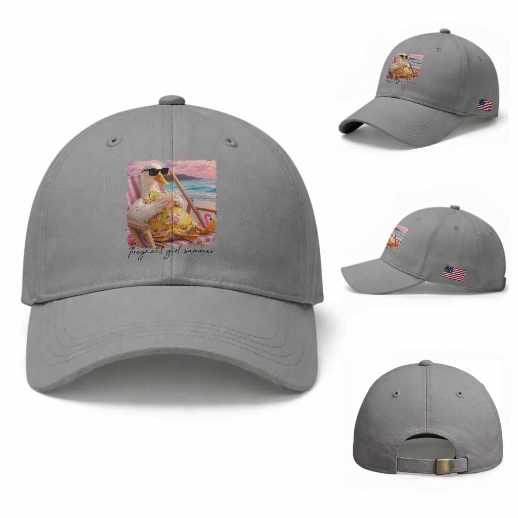 Pregnant Girl Summer Goose Mom Baseball Cap Funny Pregnancy Announcement