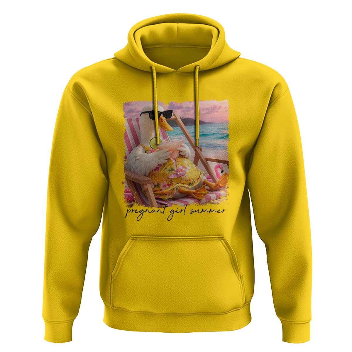 Pregnant Girl Summer Goose Mom Hoodie Funny Pregnancy Announcement