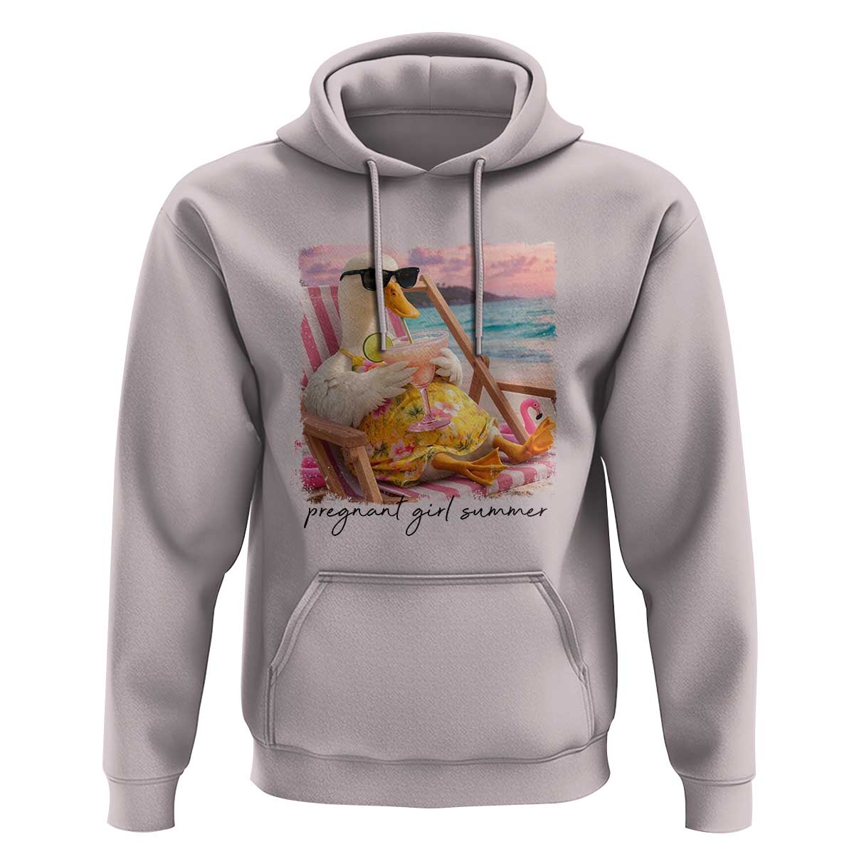 Pregnant Girl Summer Goose Mom Hoodie Funny Pregnancy Announcement