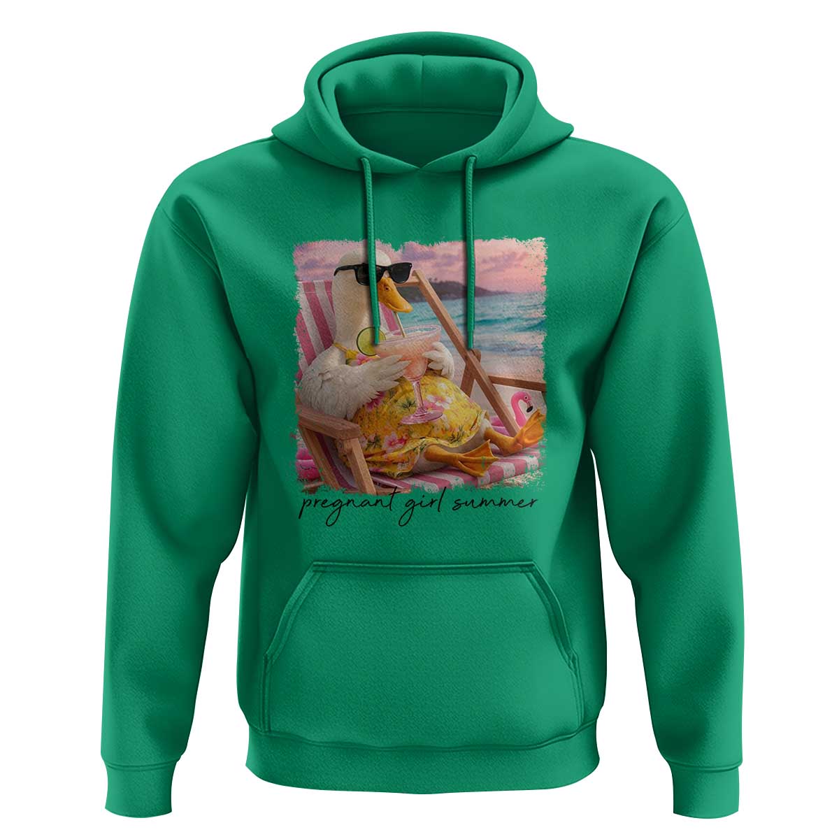 Pregnant Girl Summer Goose Mom Hoodie Funny Pregnancy Announcement