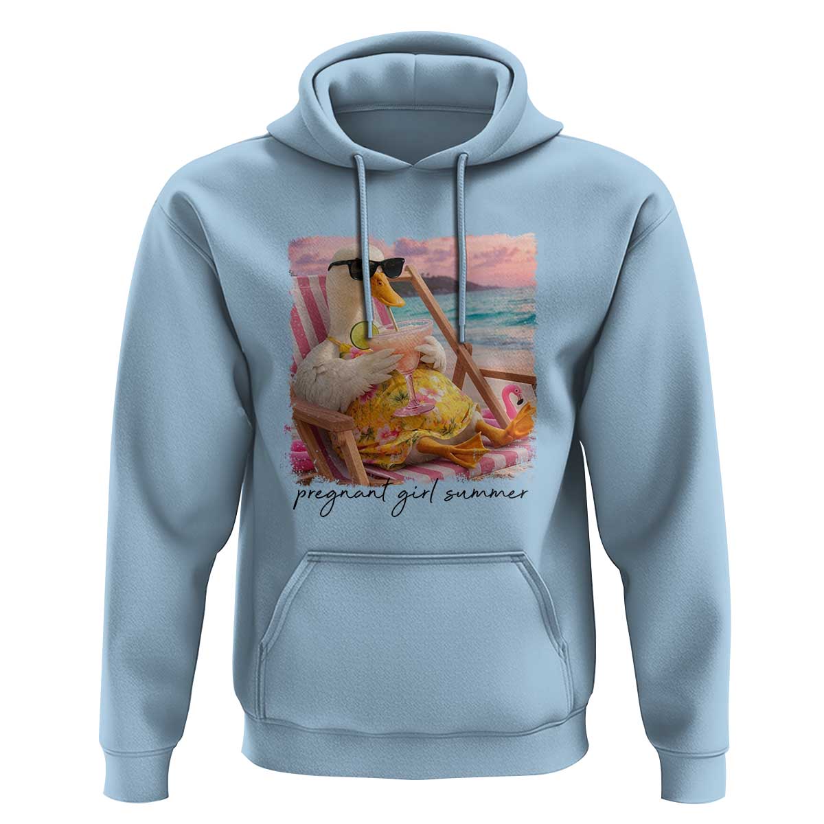 Pregnant Girl Summer Goose Mom Hoodie Funny Pregnancy Announcement