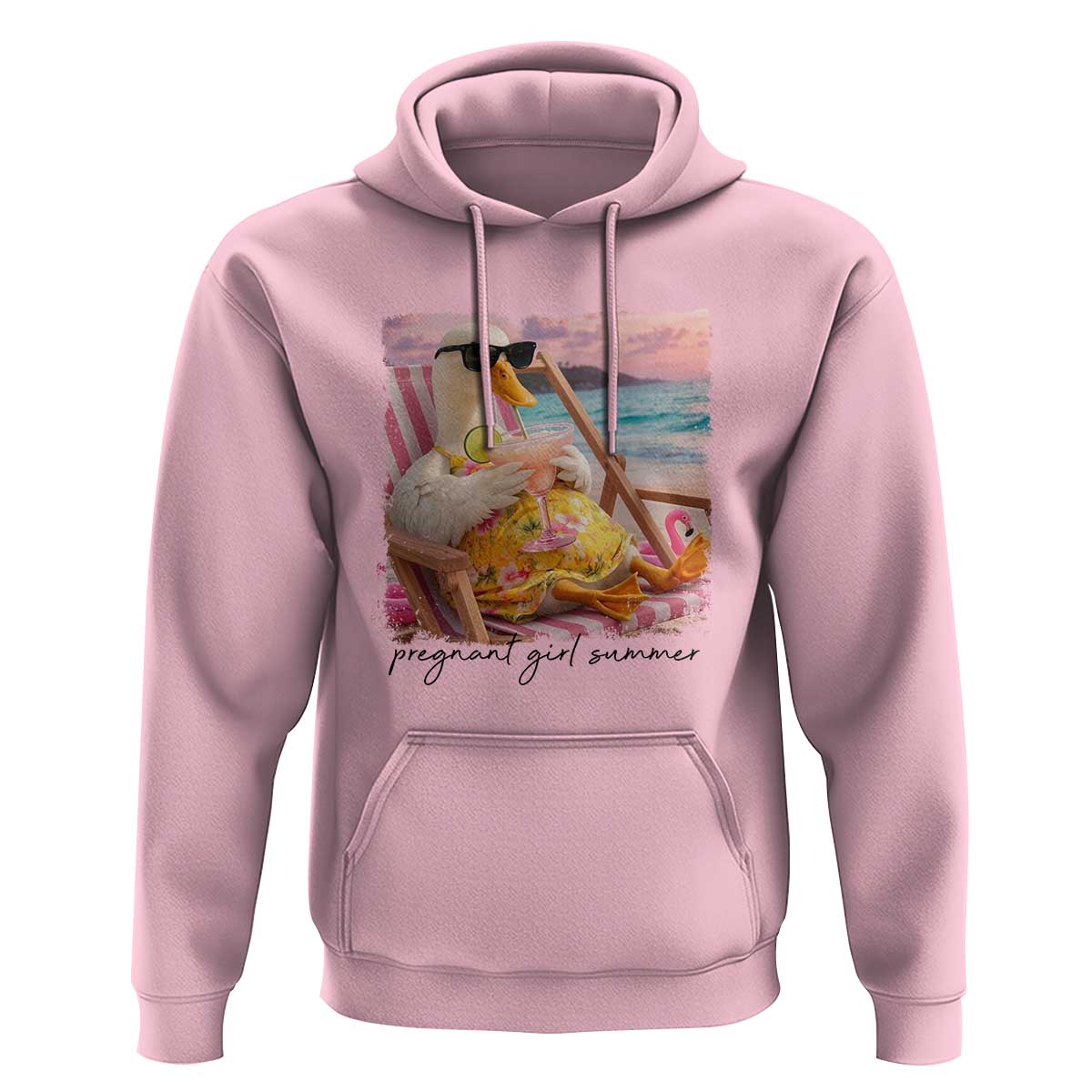 Pregnant Girl Summer Goose Mom Hoodie Funny Pregnancy Announcement