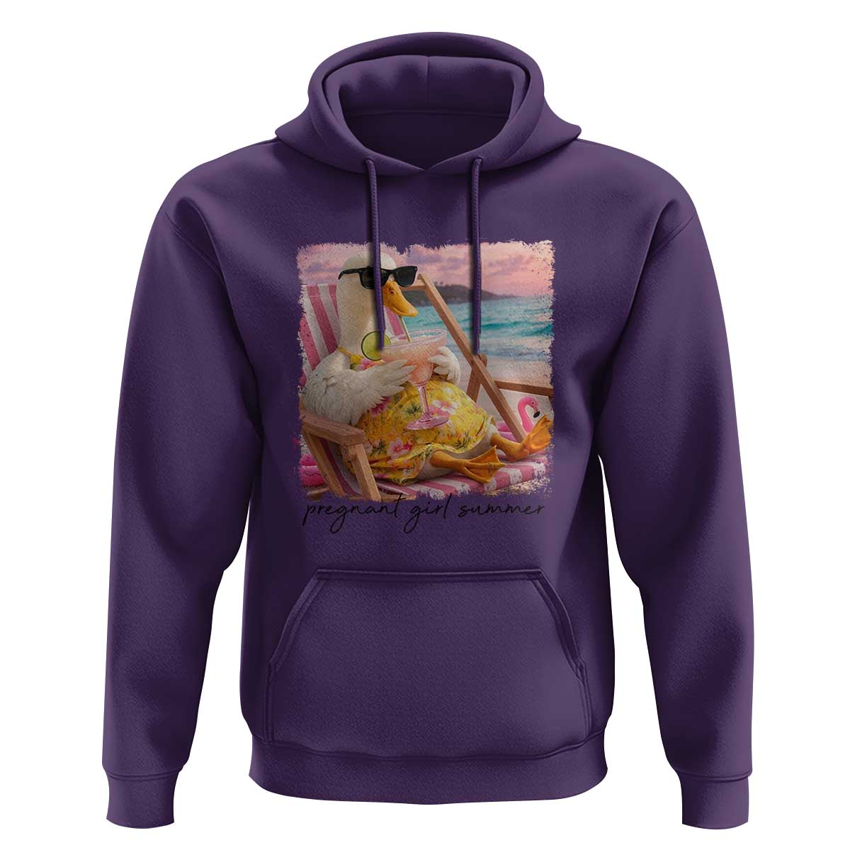 Pregnant Girl Summer Goose Mom Hoodie Funny Pregnancy Announcement