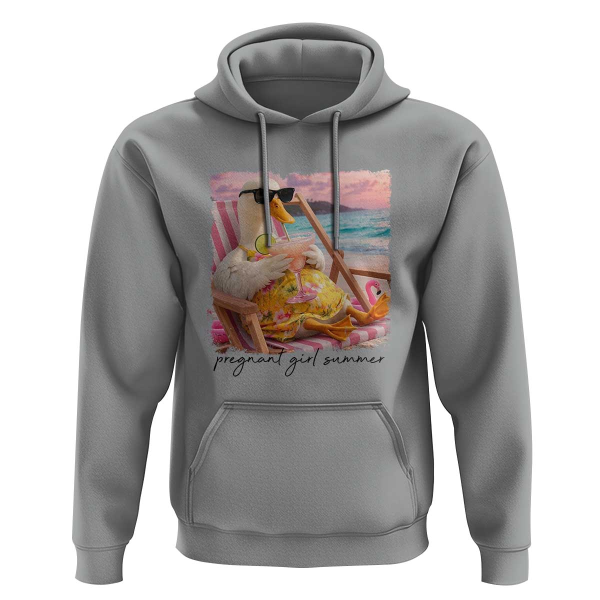 Pregnant Girl Summer Goose Mom Hoodie Funny Pregnancy Announcement
