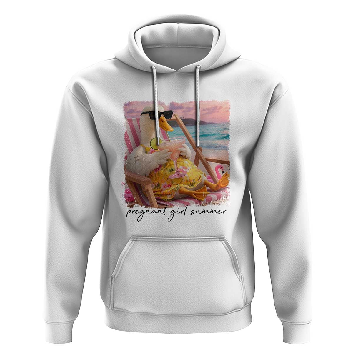 Pregnant Girl Summer Goose Mom Hoodie Funny Pregnancy Announcement