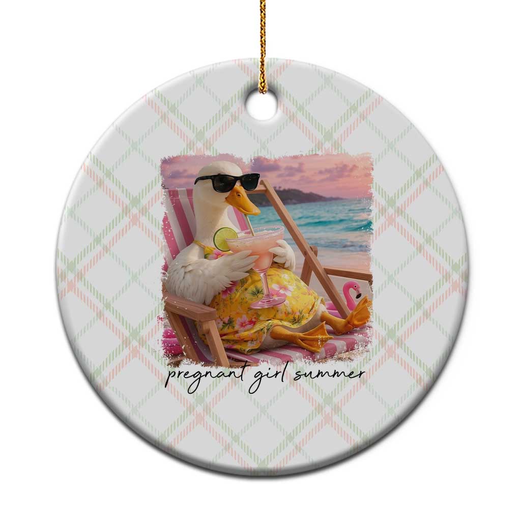 Pregnant Girl Summer Goose Mom Ceramic Ornament Funny Pregnancy Announcement