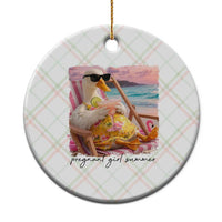 Pregnant Girl Summer Goose Mom Ceramic Ornament Funny Pregnancy Announcement